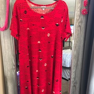 2XL Red Carly w/Black&Pink Triangles